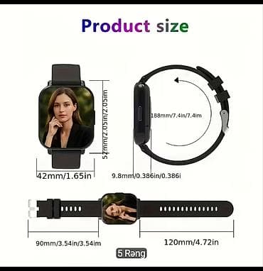 2.5mm kabel: Yeni, Smart saat, Sensor ekran, rəng - Qara — 2