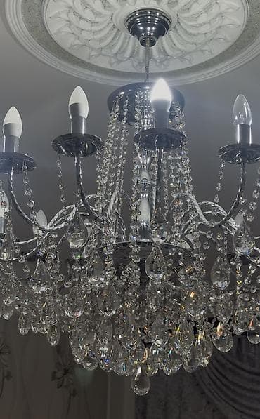 Çılçıraq, 10 və daha çox lampa, Xrustal — 4