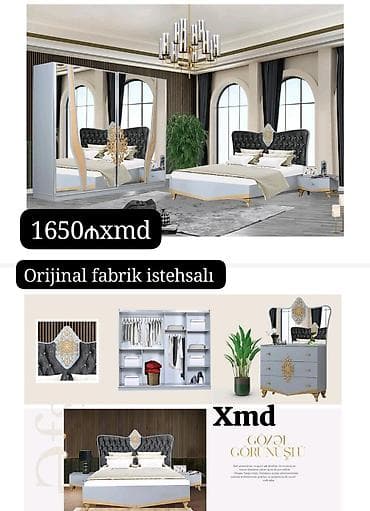Yataq otağı mebel dəsti – orijinal fabrik istehsalı. • Komplekt: geniş