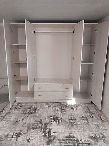 bulud mebel: 4 qapılı, Güzgülü, Ağ, Digər material, Açılan, Düz dolab — 3