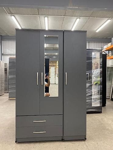 shkaf mebel: 2 qapılı, Güzgülü, Ağ, Digər material, Açılan, Düz dolab — 6