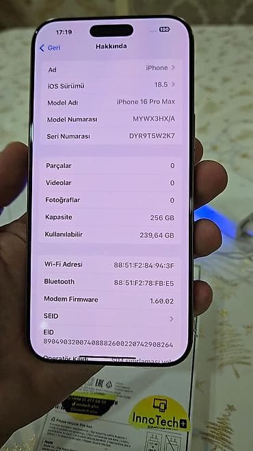 processor core i7: IPhone 16 Pro Max, 256 GB, Desert Titanium, Face ID, Sənədlərlə, Zəmanət — 8