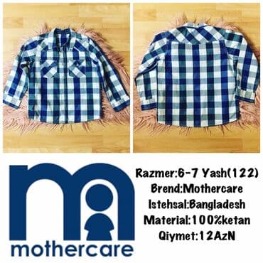 kətan köynəklər: Brend:Mothercare Yash:6-7(122) Istehsal:Bangladesh Material:100%ketan — 1