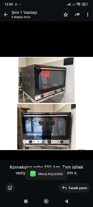 Konveksion soba 550 Azn. Tam ishlek veziyyetde. Unvan Baki. Shirin x — 1