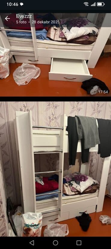 Sifarişlə mebel: Oğlan və qız üçün, Çarpayı, Matrassız, Siyirməli, MDF — 1