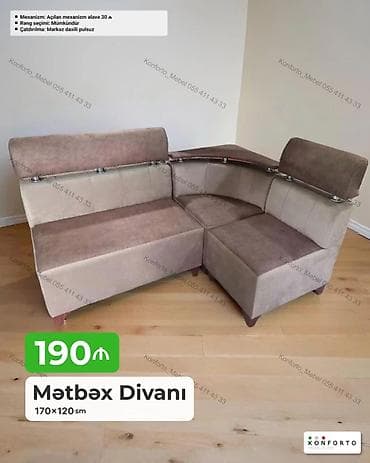 Künc divan, Mətbəx üçün, Parça, Açılan — 1