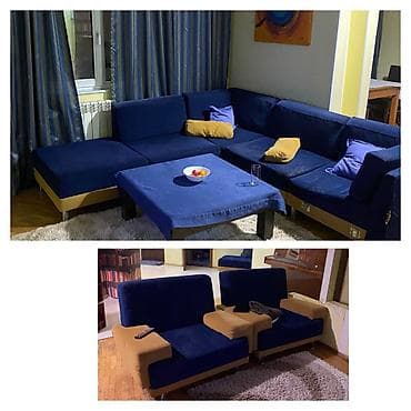 küç divan: Divan 240x260 cm + 2 eded kreslo, birlikde 250 manat. unvan Hesen bey — 1