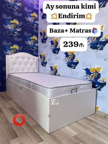 кресло кровать купить в баку: Yeni, Təknəfərlik çarpayı, Bazalı, Matras ilə — 1