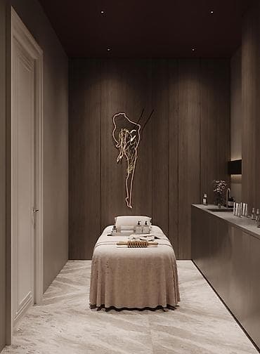 Мебель: SPA/massaj otağı – premium interyer dizaynı - Yumşaq bej tonlarda — 1