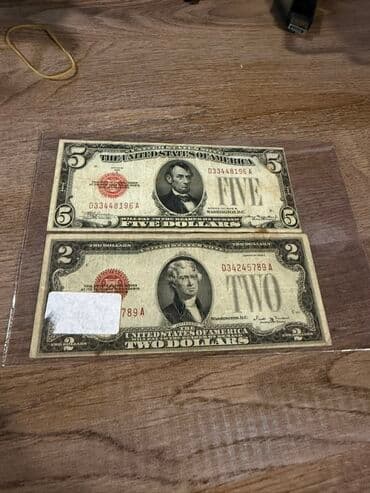 ABŞ tarixi kağız pulları – 2 ədədlik dəst - 5 dollar “United States