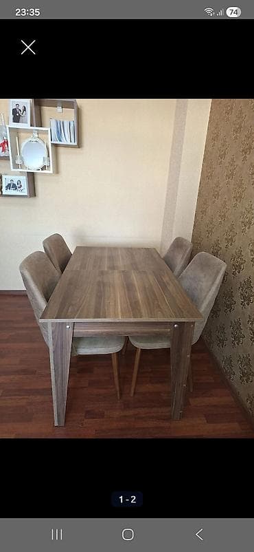 Qonaq otağı üçün, Açılmayan, Dördbucaq masa, 4 stul