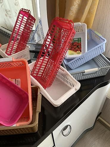 ofis aksesuar: 15 ədəd Plastik təşkilat səbətləri və qabları dəsti Hamısını birlikdə — 4