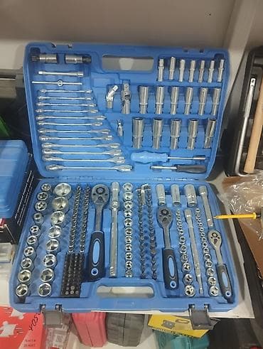 Mexaniki əl alətləri: Peşəkar çoxfunksiyalı alətlər dəsti – mavi plastik koferdə tam — 1