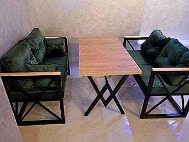 boya aparatı: Dördbucaq masa, Açılmayan, Stullar ilə, Metal — 9