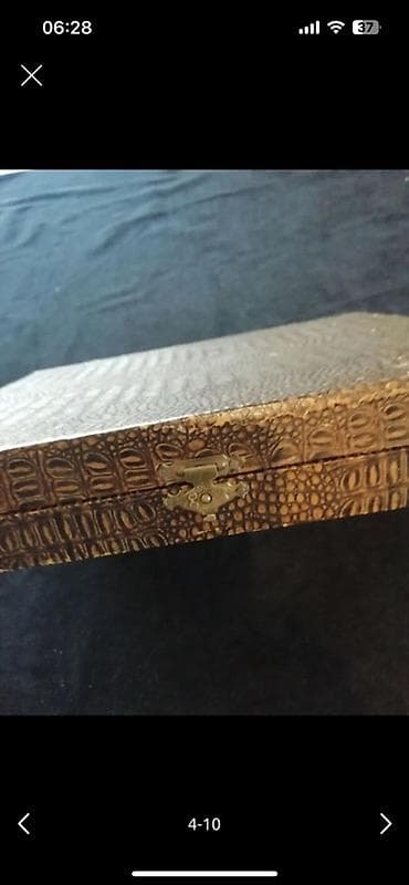 sep ucuz: Antik gümüş süzgəcli qaşıq və çəngəli dəsti – 4 parça - Material — 8