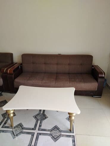 диван и 2 кресла: Б/у, Диван, Диван, С подъемным механизмом, Раскладной — 6