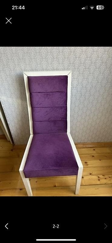 masa dest: Qonaq otağı üçün, İşlənmiş, Açılan, Kvadrat masa, 6 stul — 2