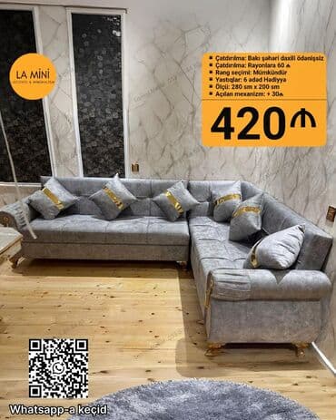 divan modelleri 2023: Künc divan, Açılan, Bazasız, Şəhərdaxili pulsuz çatdırılma — 1
