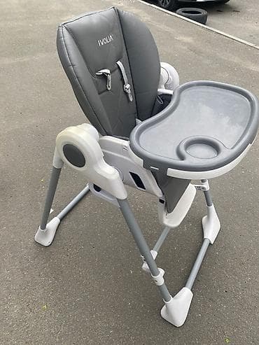 Uşaq yemək stulu – IVOLIA, boz-ağ rəngli, çoxfunksiyalı model — 6