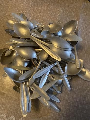 Kütləvi qaşıq dəsti - Material: metal (alüminium tipli yüngül ərinti)