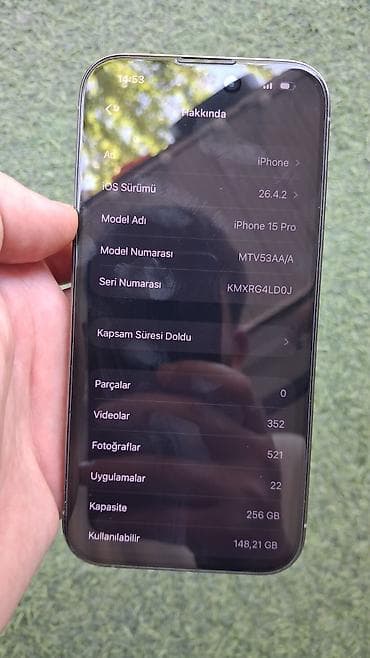 iphone 4 qiymeti: IPhone 15 Pro, 256 GB, Gümüşü, Face ID — 3