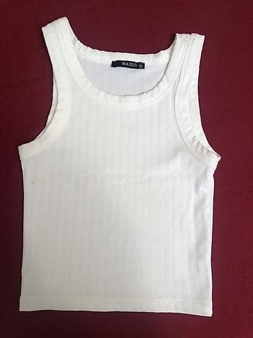 WASSO brendi, S ölçü. Ağ rəngli, ribana fakturalı qadın maykası (tank — 1