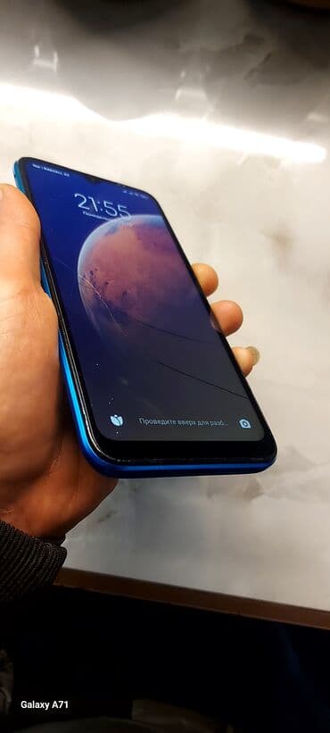 redmi note 9 qiymet: Xiaomi Redmi smartfon - Rəng: mavi, mat xətli arxa qapaq - Ekran: ön — 1