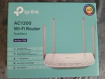 TP-Link Archer C50 AC1200 Dual Band Wi‑Fi router - İkiz zolaq (Dual
