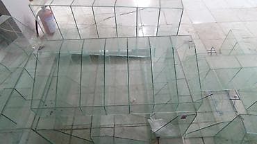 стеклянная мебель на заказ: Şüşə vitrİN bölmələri və rəflər dəsti 13 ədəd - Material: şəffaf bərk — 2