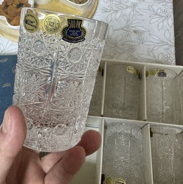 karaca bohemia crystal: Çay dəsti, Xrustal, Bohemia, 12 nəfərlik, Çexiya — 2