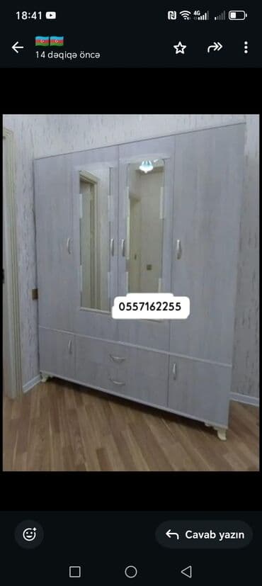 qapi: Yeni, Açılan, 1 qapı Düz dolab, Dolab-asılqan — 20