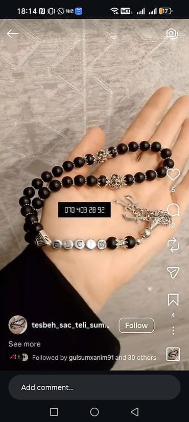 qara yubka: Məhsul: Şəxsi adla yığılan kişi təsbehləri - Qara mat və ya parlaq — 1