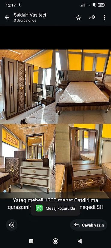 3d qelem bakida: Yataq mebeli 1200 manat.Catdirilma quraşdırılma odenisle.Unvan — 1