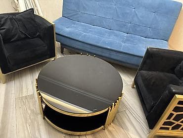 qara divan: Qonaq otağı mebel dəsti - Tərkib: 1 ədəd üçnəfərlik divan (mavi — 2