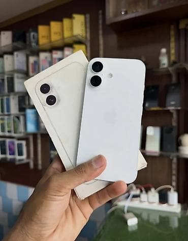 IPhone 16, 128 GB, Ağ, Zəmanət, Simsiz şarj, Face ID