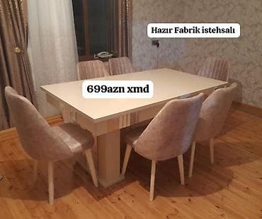 Qonaq otağı üçün, Açılmayan, Dördbucaq masa, 6 stul