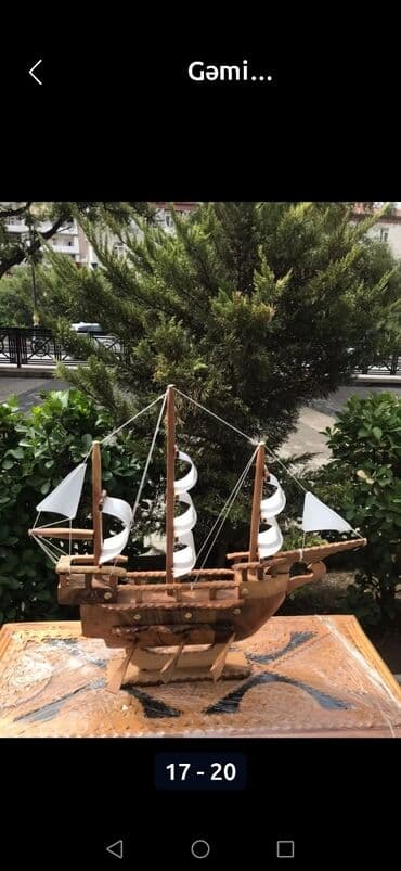 model iş: Gəmi Agacdan Əl işi 15azn Qoz Agacınnan hazırlanmış əl işi Gəmilər — 7