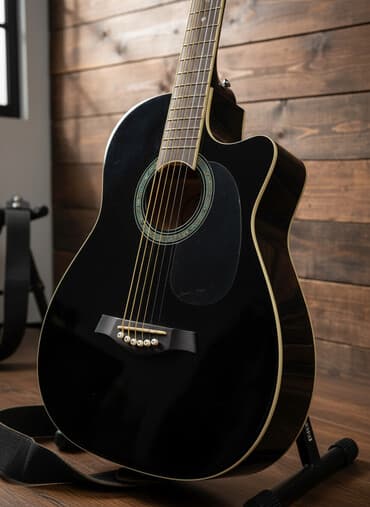 Fleytalar: Klassik/akustik gitar – qara rəng Üzərində açarı və Saxlama Qabı — 2