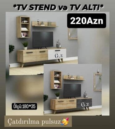 тв тумбы на заказ: *_TV STEND və TV ALTI_220Azn_* Rəng seçimi sərbəst👌 *Şəhərdaxili — 1