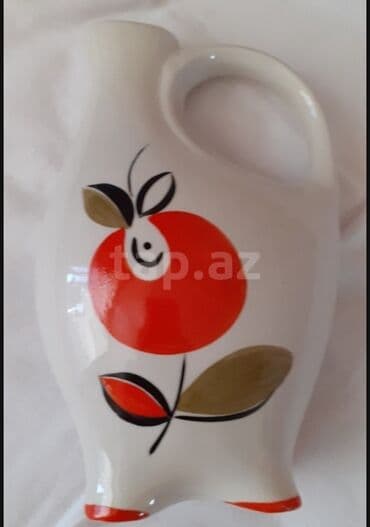 dekorativ qablar: Rəng - Ağ, Keramika, 1, 1 l, SSRİ — 1