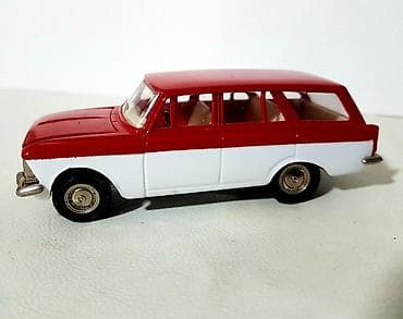 Məhsul: Retro metal oyuncaq maşın modeli – stansiyon kupe (qırmızı-ağ