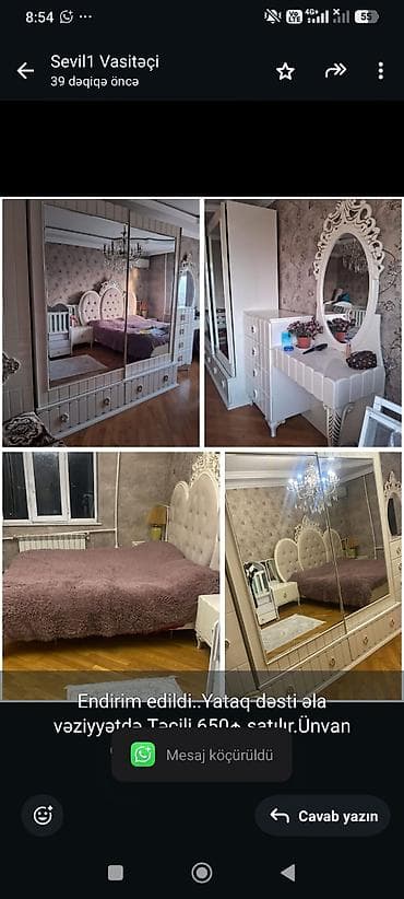 Endirim edildi. Yataq dəsti əla vəziyyətdə.Təcili 650₼ satılır.Ünvan