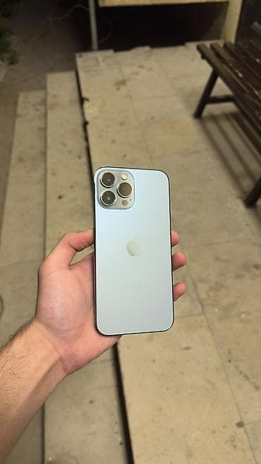 5s iphone: IPhone 13 Pro Max, 128 GB, Sierra Blue, Zəmanət, Simsiz şarj, Face ID — 1