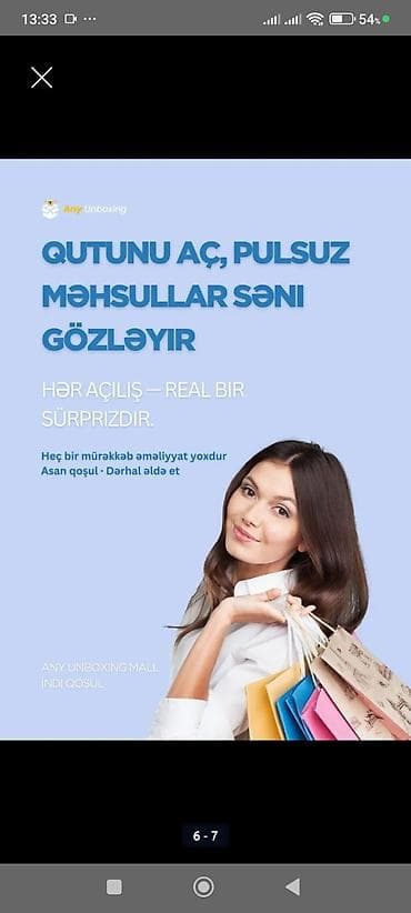 şebeke pencere: Xidmət: Any Unboxing – reklam izləyərək gəlir qazanma və sürpriz qutu — 3