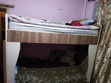 İki mərtəbəli çarpayı - Material: laminat/LDSP kombinasiyası, ağ və — 1