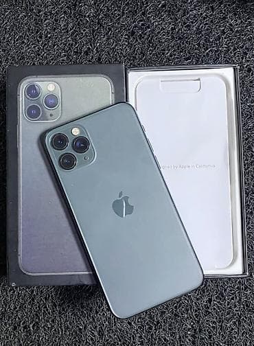 iphone 7 telefon: IPhone 11 Pro, 256 GB, Matte Midnight Green, Zəmanət, Simsiz şarj, Face ID — 1
