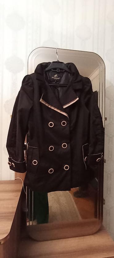 manto: Qadın trench-kot – Free Mandy, - Rəng: qara, krem rəngli haşiyələr — 2