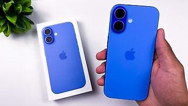 IPhone 16, 256 ГБ, Голубой, Беспроводная зарядка, Face ID, С документами