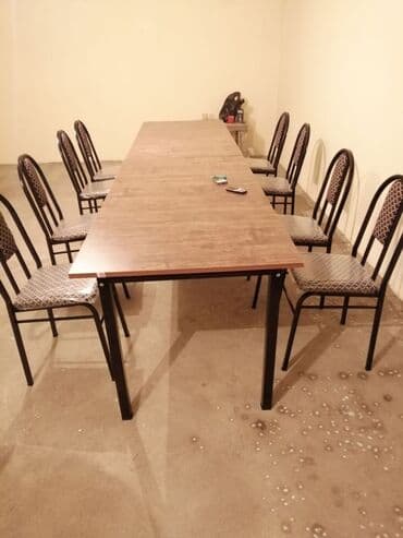 endirimde olan mebeller: Yeni, Dördbucaq masa, 4 stul, Açılan, Stullar ilə, Metal — 18