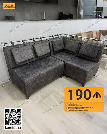 Künc divan, Mətbəx üçün, Parça, Açılan — 1